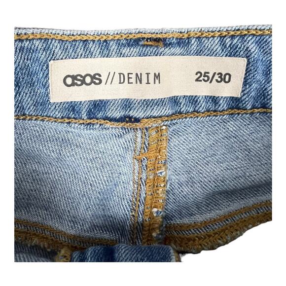 Asos High Rise Mom Jean Straight Distressed sz 25 x 30 retro - Picture 4 of 8